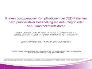 Risiken postoperativer Komplikationen bei CEDPatienten nach properativer Behandlung