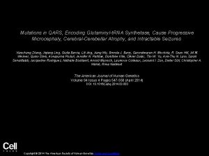 Mutations in QARS Encoding Glutaminylt RNA Synthetase Cause