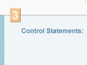 1 3 Control Statements 2 Control Structures Sequential