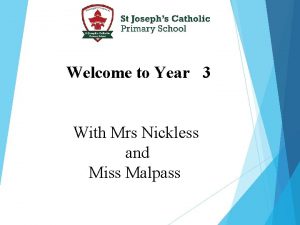 Welcome to Year 3 With Mrs Nickless and