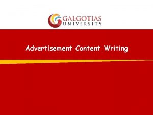 Advertisement Content Writing What is Advertisement The word