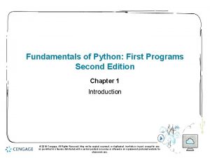 Fundamentals of Python First Programs Second Edition Chapter