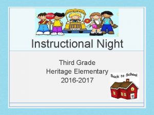 Instructional Night Third Grade Heritage Elementary 2016 2017