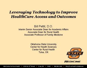 Leveraging Technology to Improve Health Care Access and