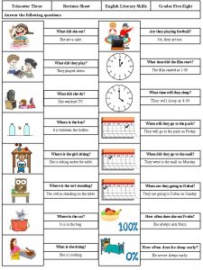 Trimester Three Revision Sheet English Literacy Skills Grades