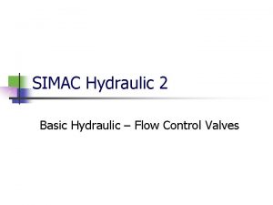 SIMAC Hydraulic 2 Basic Hydraulic Flow Control Valves