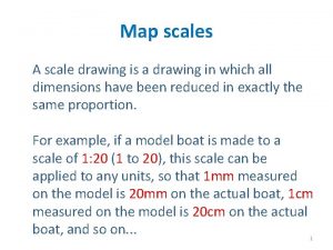Map scales A scale drawing is a drawing