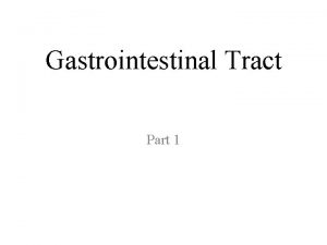 Gastrointestinal Tract Part 1 FUNCTIONS Prehension Transport and