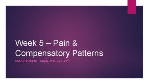 Week 5 Pain Compensatory Patterns CONOR HARRIS CSCS