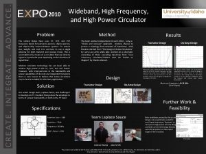 Wideband High Frequency and High Power Circulator 2010