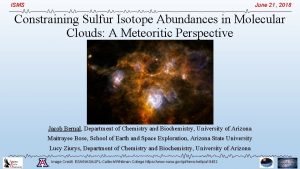 ISMS June 21 2018 Constraining Sulfur Isotope Abundances