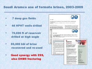 Saudi Aramco use of formate brines 2003 2009