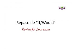 Repaso de IfWould Review for final exam Estructura