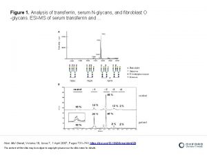 Figure 1 Analysis of transferrin serum Nglycans and
