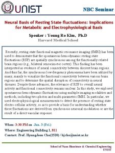 NBC Seminar Neural Basis of Resting State fluctuations