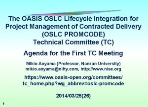 The OASIS OSLC Lifecycle Integration for Project Management