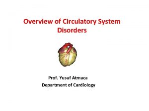 Overview of Circulatory System Disorders Prof Yusuf Atmaca