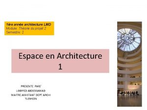 1re anne architecture LMD Module Thorie du projet