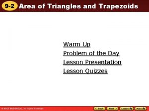 9 2 Area of Triangles and Trapezoids Warm