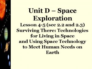 Unit D Space Exploration Lesson 4 5 sec