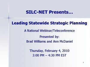 SILCNET Presents Leading Statewide Strategic Planning A National