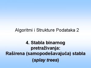 Algoritmi i Strukture Podataka 2 4 Stabla binarnog