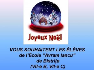 VOUS SOUHAITENT LES LVES de lcole Avram Iancu