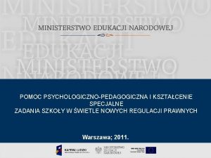 POMOC PSYCHOLOGICZNOPEDAGOGICZNA I KSZTACENIE SPECJALNE ZADANIA SZKOY W