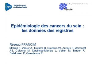 Registre des cancers LoireAtlantiqueVende Epidmiologie des cancers du