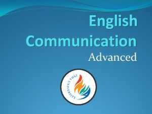 English Communication Advanced Instructor David Connors EMail smurchinyahoo