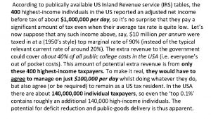 According to publically available US Inland Revenue service