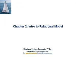 Chapter 2 Intro to Relational Model Database System