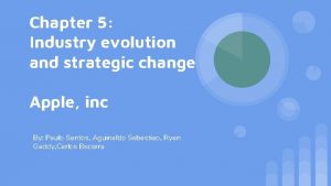 Chapter 5 Industry evolution and strategic change Apple