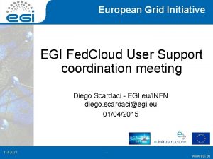 European Grid Initiative EGI Fed Cloud User Support