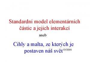 Standardn model elementrnch stic a jejich interakc aneb