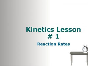 Kinetics Lesson 1 Reaction Rates Definitions Chemical kinetics