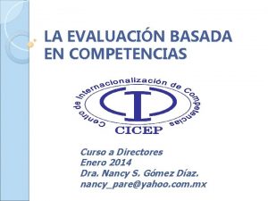 LA EVALUACIN BASADA EN COMPETENCIAS Curso a Directores