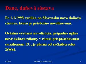 Dane daov sstava Po 1 1 1993 vznikla