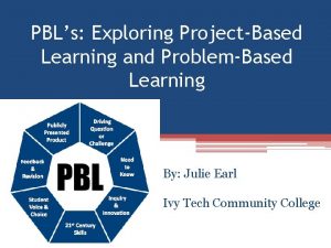 PBLs Exploring ProjectBased Learning and ProblemBased Learning By