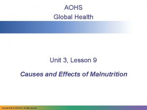 AOHS Global Health Unit 3 Lesson 9 Causes