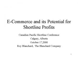ECommerce and its Potential for Shortline Profits Canadian