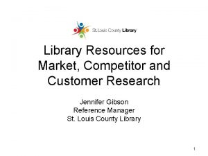 Library Resources for Market Competitor and Customer Research