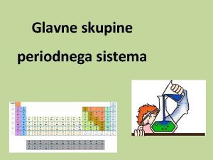 Glavne skupine periodnega sistema Elemente v periodnem sistemu