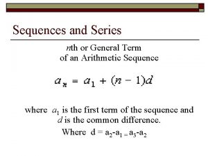 Sequences and Series nth or General Term of