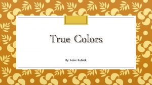 True Colors By Josie Kubiak True colors v