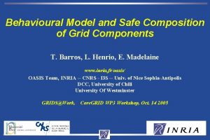 Behavioural Model and Safe Composition of Grid Components