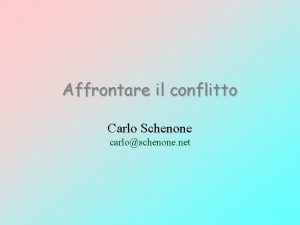 Affrontare il conflitto Carlo Schenone carloschenone net Violenza