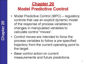 Chapter 20 Model Predictive Control Model Predictive Control Chapter 20 Model Predictive Control Model Predictive Control