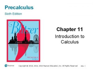 Precalculus Sixth Edition Chapter 11 Introduction to Calculus