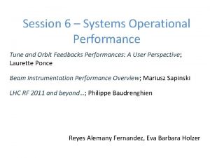 Session 6 Systems Operational Performance Tune and Orbit